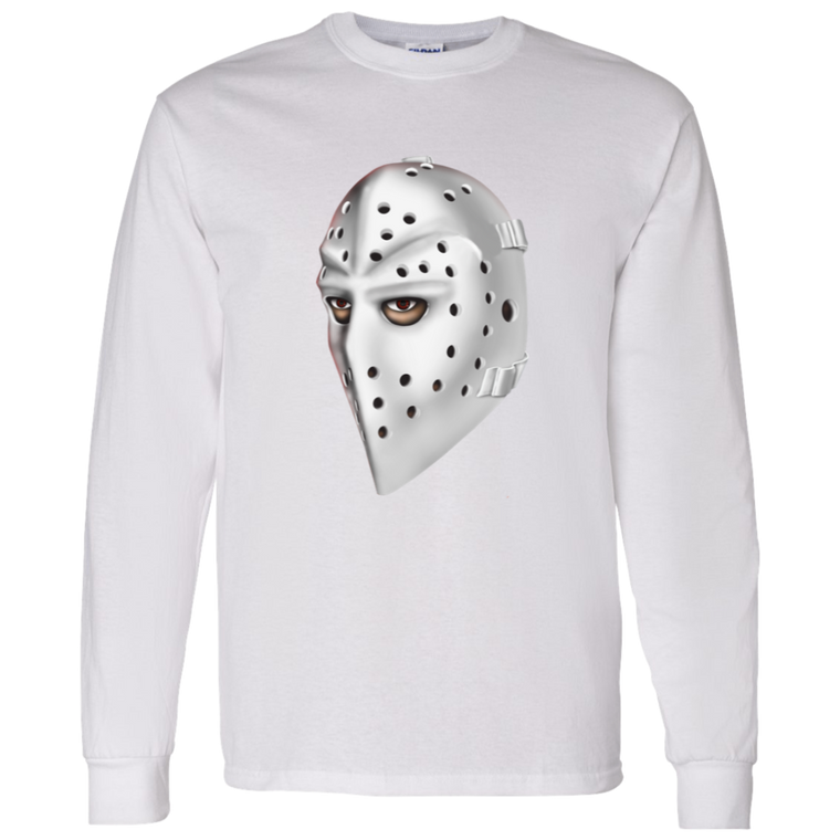 Philadelphia Flyers NHL Pelle Lindbergh Goalie Mask Long Sleeve Shirt color White