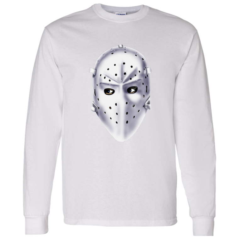Philadelphia Flyers NHL Pelle Lindbergh Goalie Mask Long Sleeve Shirt color White
