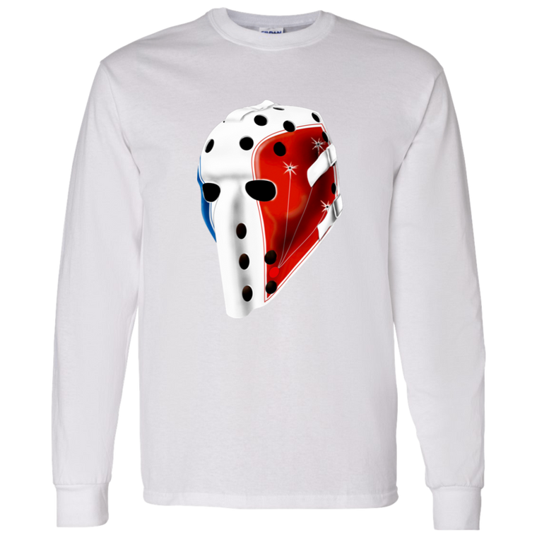 Montreal Canadiens NHL Richard Sevigny Goalie Mask Long Sleeve Shirt coor White
