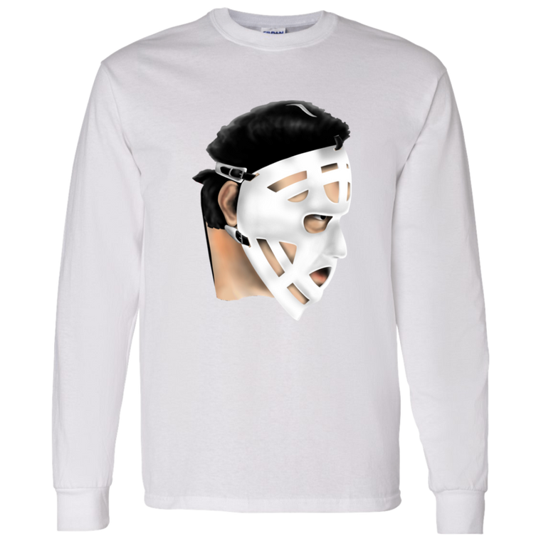 Chicago Blackhawks NHL Tony Esposito Goalie Mask Long Sleeve Shirt color White