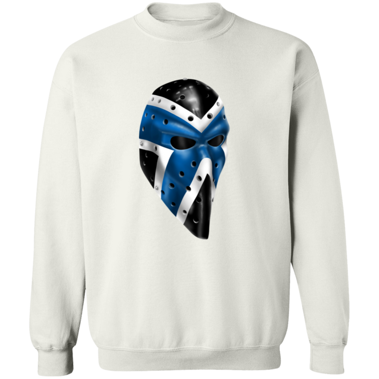 Pittsburgh Penguins NHL Michel Plasse Goalie Mask Sweatshirt Crewneck Pullover color White