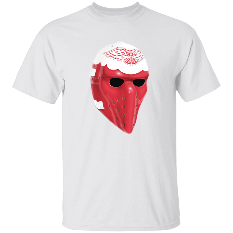 Detroit Red Wings NHL Ron Low Goalie Mask T-shirt color White