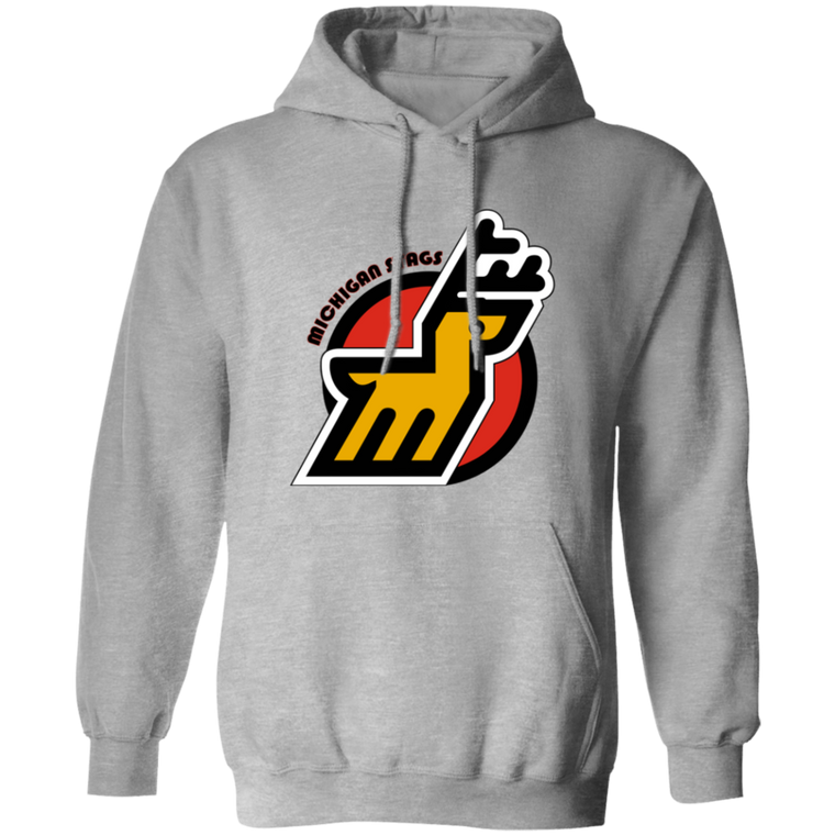 Michigan Stags WHA Hockey Hoodie Pullover in Sport Grey