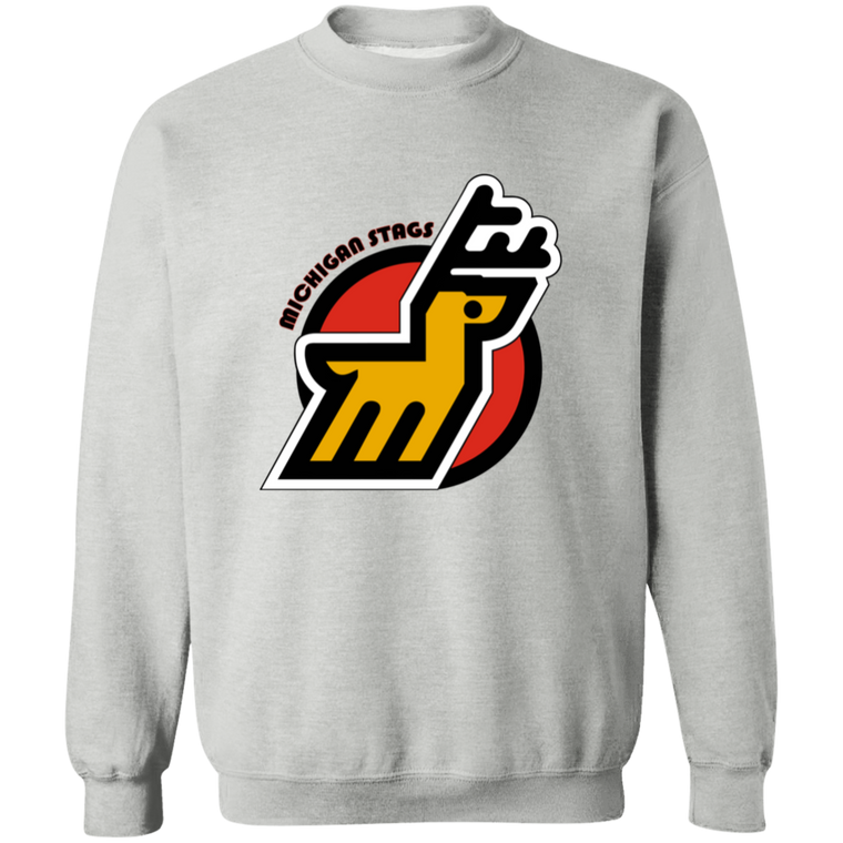 Michigan Stags WHA Hockey Sweatshirt Crewneck Pullover in sport grey
