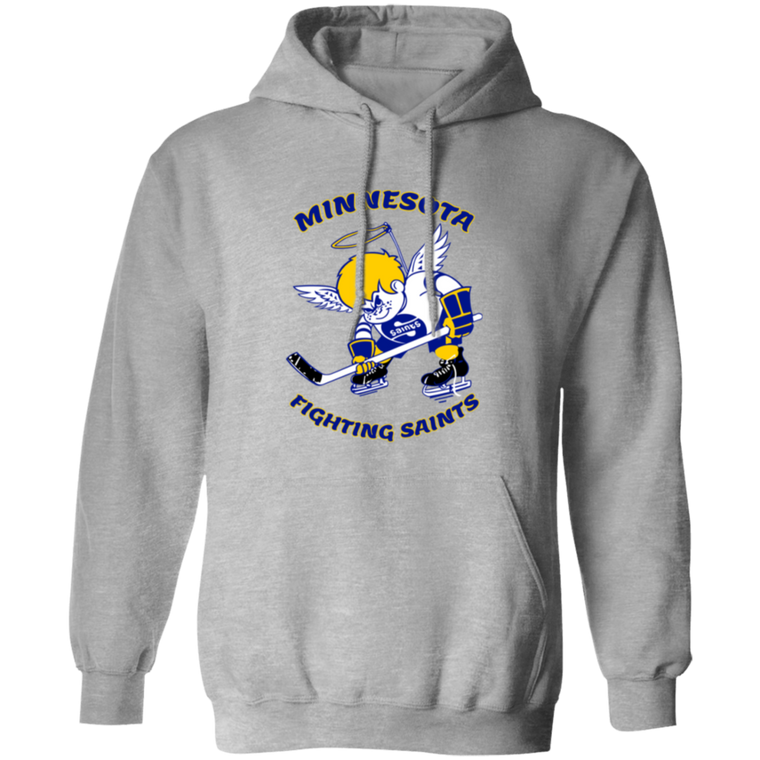 Minnesota Fighting Saints WHA Hockey Hoodie Pullover in Sport Grey
