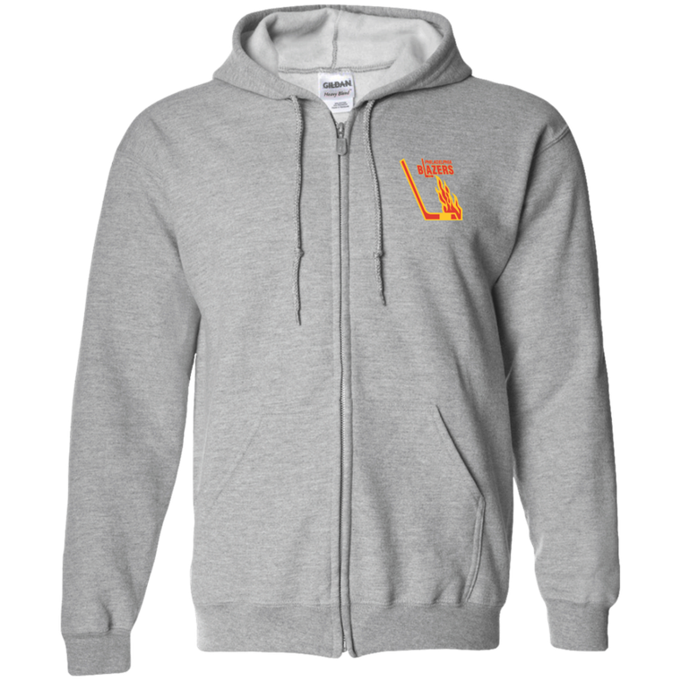 Philadelphia Blazers WHA Hockey Team Full Zip Hoodie front view in Sport Grey