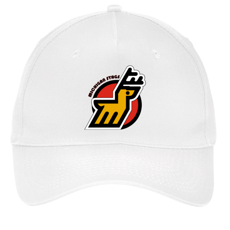 Michigan Stags WHA Hockey Twill Cap 5-Panel in White