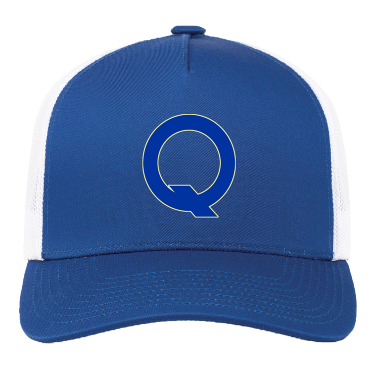 Quebec Bulldogs WHA Hockey Team Snapback Trucker Cap in Royal Blue/White