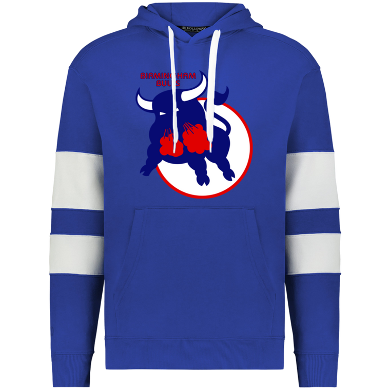 Birmingham Bulls WHA Hockey Athletic Fleece Hoodie in Royal Blue/White