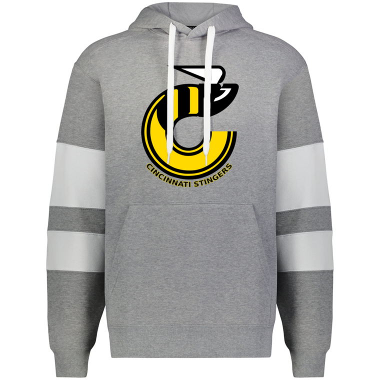 Cincinnati Stingers WHA Hockey Athletic Fleece Hoodie in Charcoal Heather/White