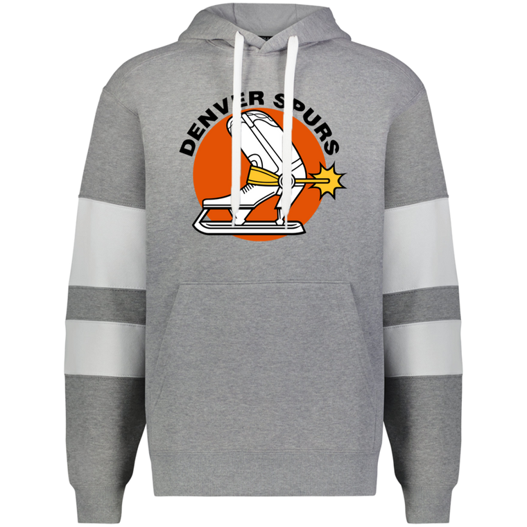 Denver Spurs WHA Hockey Athletic Fleece Hoodie in Charcoal Heather/White