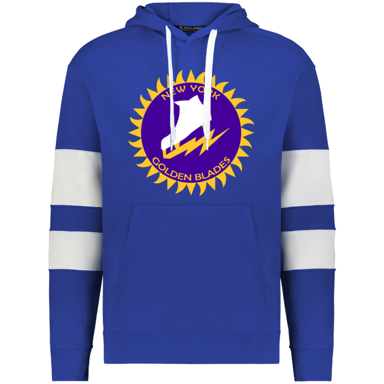 New York Golden Blades WHA Hockey Athletic Fleece Hoodie in Royal Blue/White