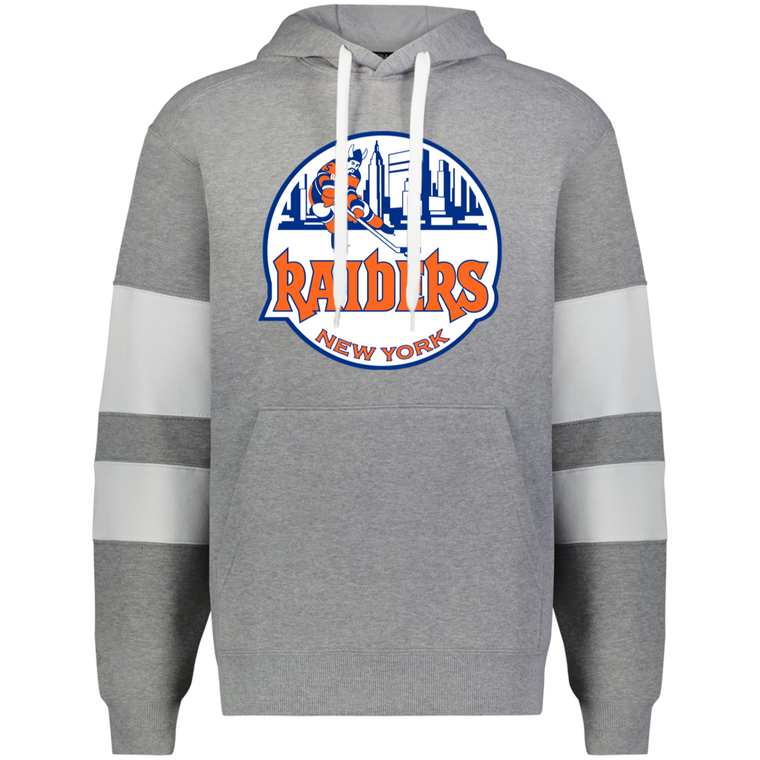 New York Raiders WHA Hockey Athletic Fleece Hoodie in Charcoal Heather/White