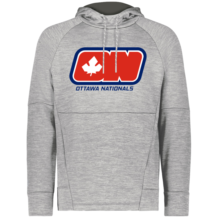 Ottawa Nationals WHA Hockey Fleece Performance Hoodie in Athletic Grey