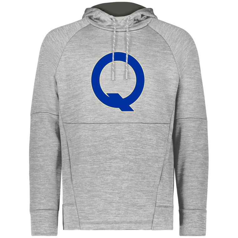 Quebec Bulldogs WHA Hockey Fleece Performance Hoodie in Athletic Grey