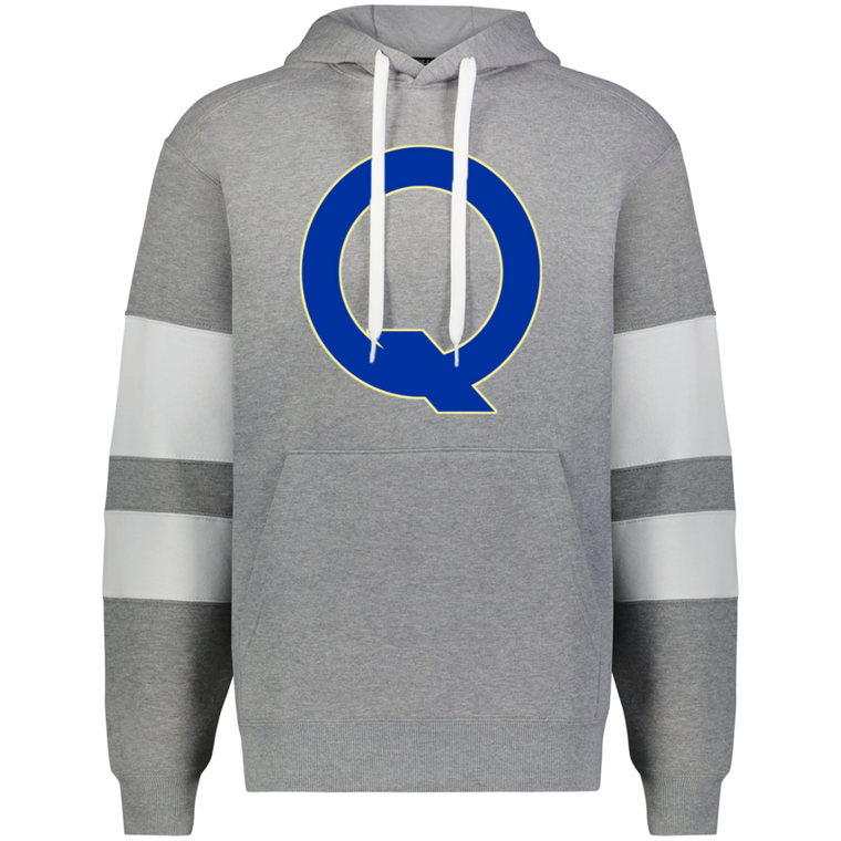 Quebec Bulldogs WHA Hockey Athletic Fleece Hoodie in Charcoal Heather/White