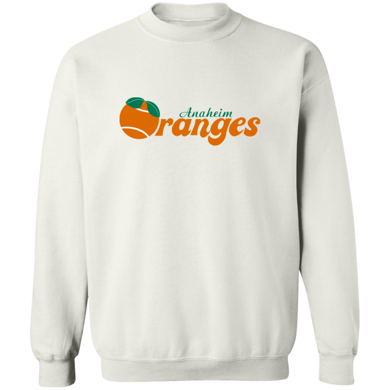 Retro Anaheim Oranges pullover crewneck sweatshirt vintage WTT tennis team logo in white