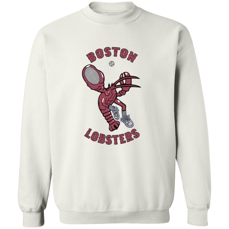 Retro Boston Lobsters crewneck pullover sweatshirt featuring vintage WTT tennis team logo in white