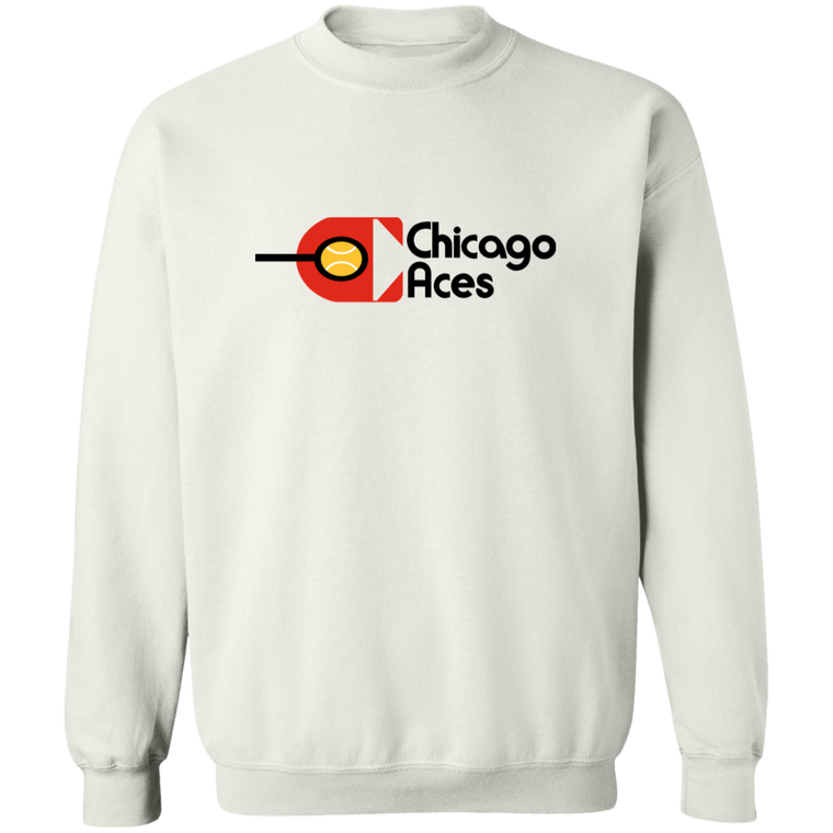 Retro Chicago Aces crewneck pullover sweatshirt featuring vintage WTT tennis team logo in white