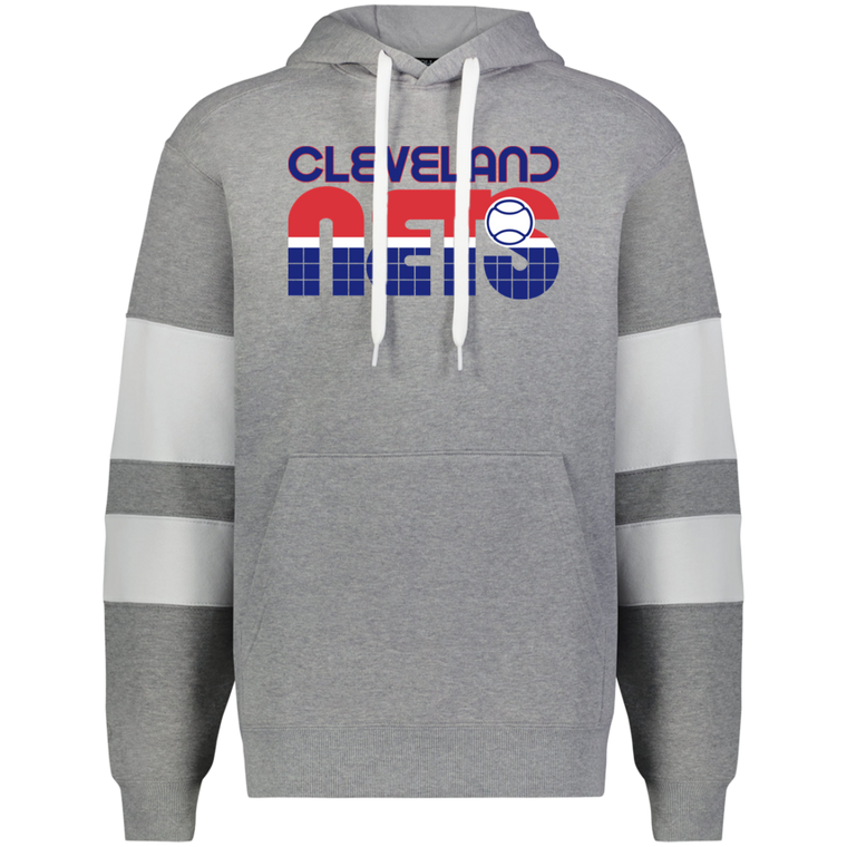 Cleveland Nets WTT Tennis Athletic Fleece Hoodie in Charcoal Heather/White