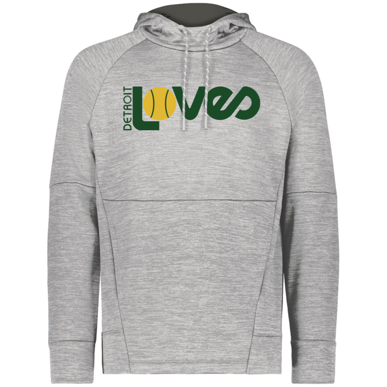 Detroit Loves WTT Tennis Performance Fleece Hoodie in Athletic Grey
