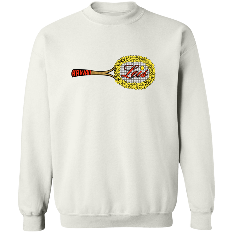 Retro Hawaii Leis crewneck pullover sweatshirt featuring vintage WTT tennis team logo in white