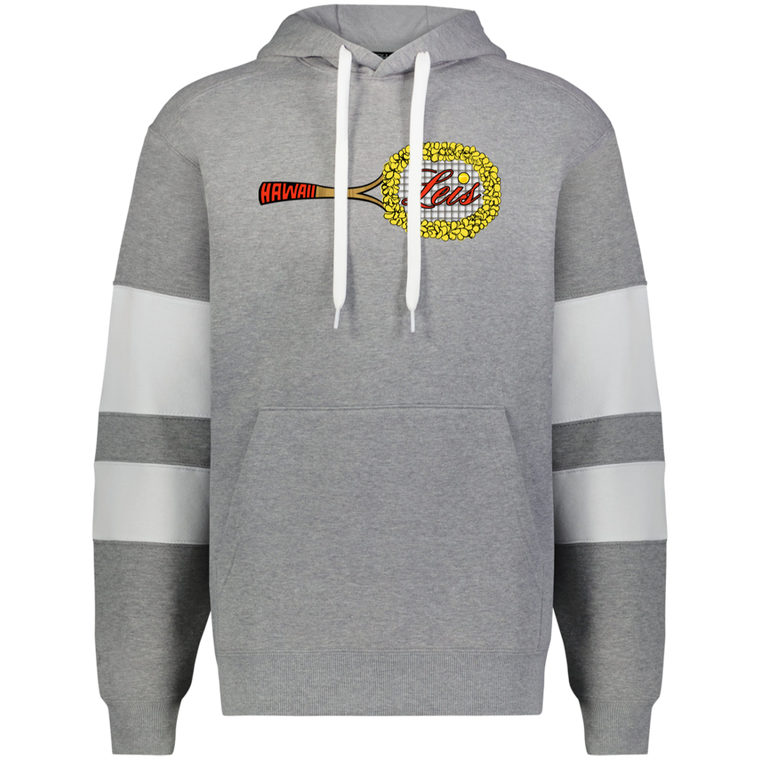 Hawaii Leis WTT Tennis Athletic Fleece Hoodie in Charcoal Heather/White