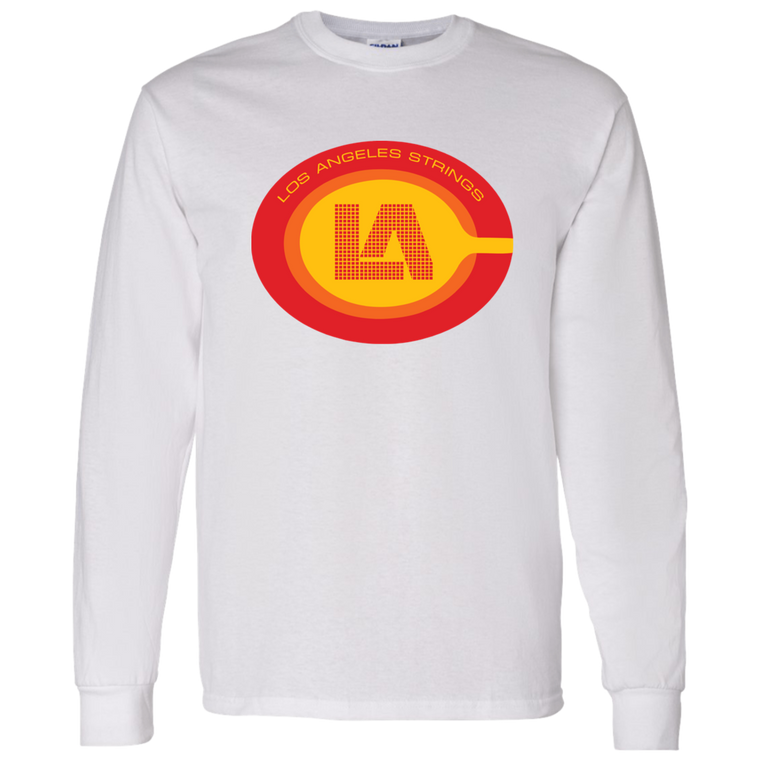 Retro Los Angeles Strings long sleeve shirt featuring vintage WTT tennis team logo in White
