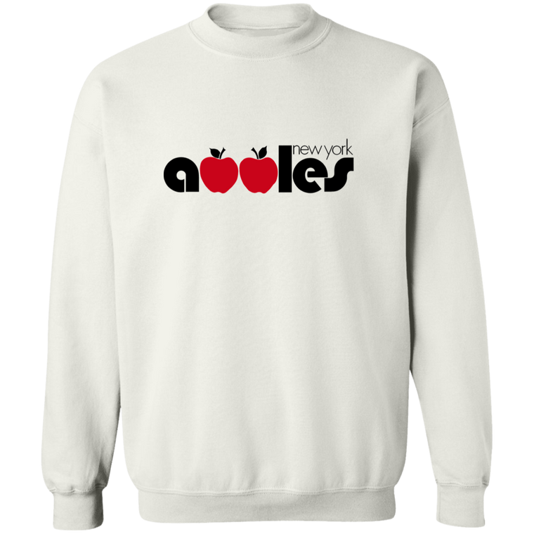 Retro New York Apples crewneck pullover sweatshirt featuring vintage WTT tennis team logo in white