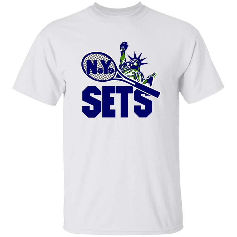 Vintage-style New York Sets WTT T-shirt with retro 1970s team logo graphic in white