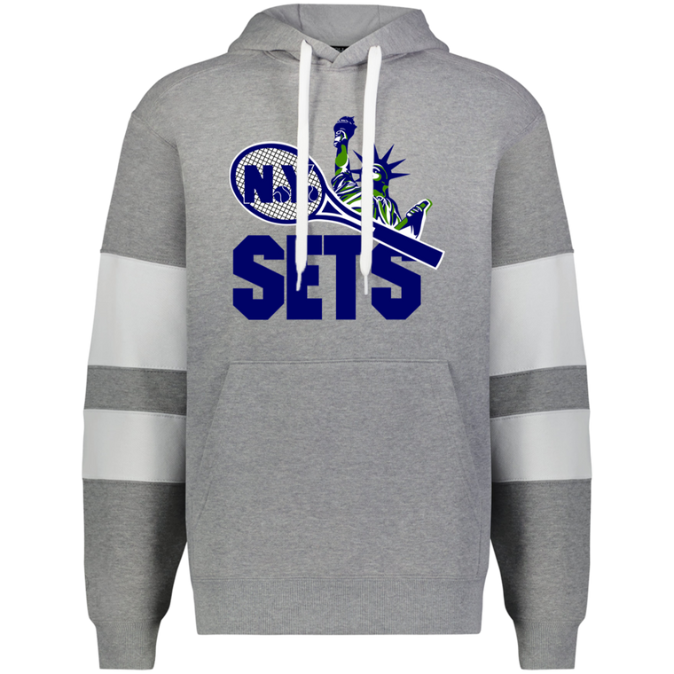 New York Sets WTT Tennis Athletic Fleece Hoodie in Charcoal Heather/White