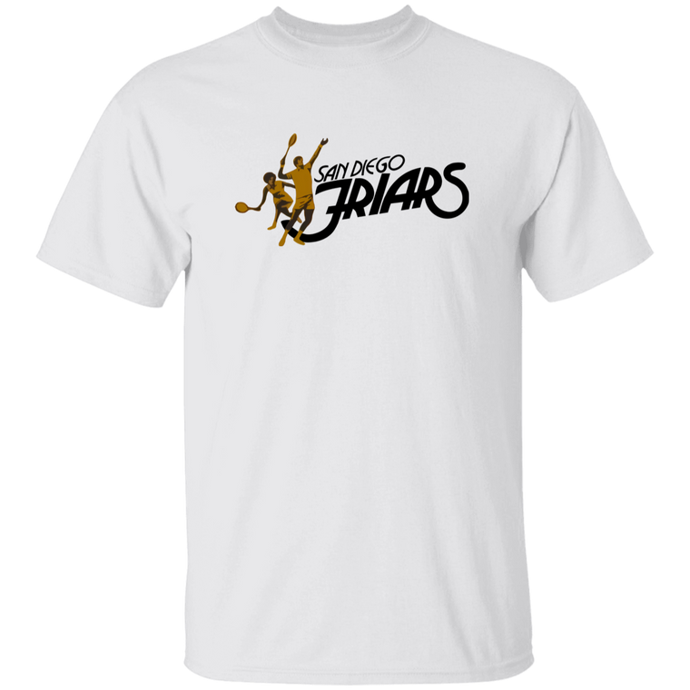 Vintage-style San Diego Friars WTT T-shirt with retro 1970s team logo graphic in white