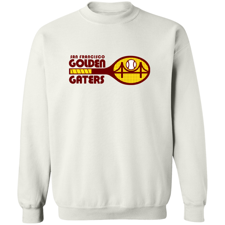 Retro San Francisco Golden Gaters crewneck pullover sweatshirt featuring vintage WTT tennis team logo in white