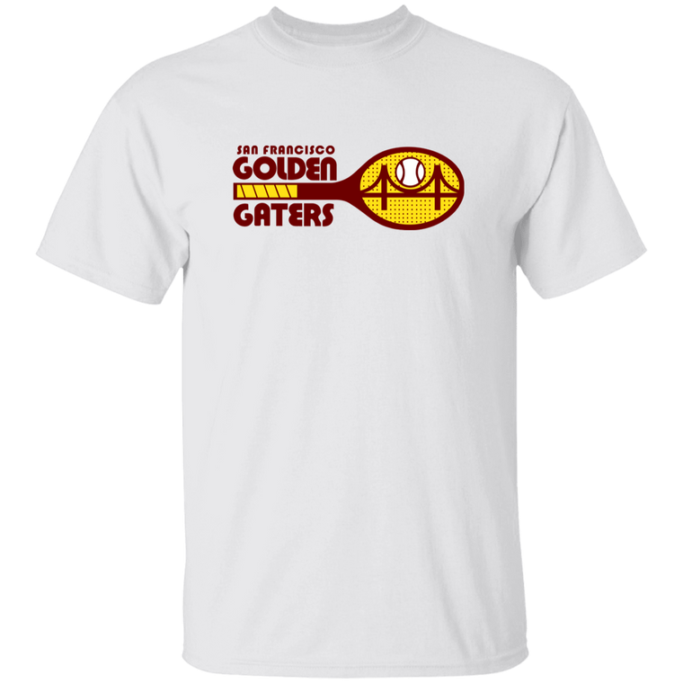 Vintage-style San Francisco Golden Gaters WTT T-shirt with retro 1970s team logo graphic in white