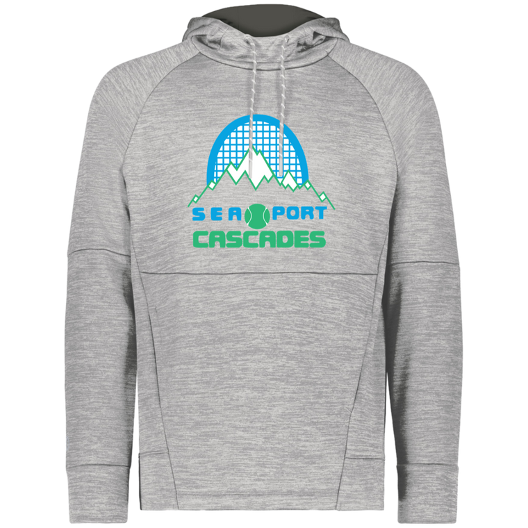 Seaport Cascades WTT Tennis Performance Fleece Hoodie in Athletic Grey