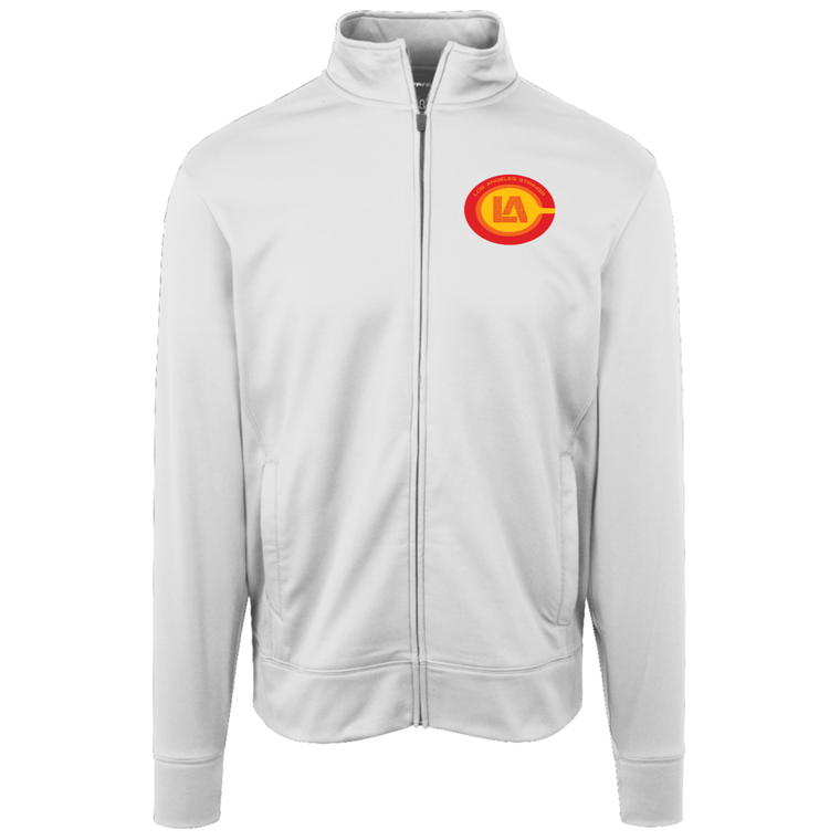 Los Angeles Strings Full Zip Fleece Jacket featuring vintage WTT tennis team logo in white front view
