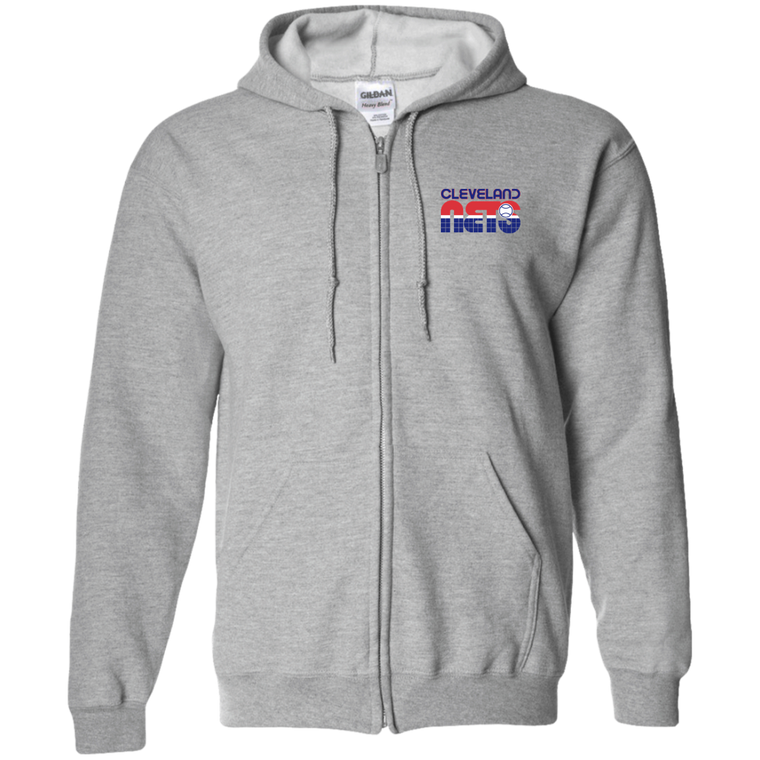 Cleveland Nets WTT Tennis Full Zip Hoodie in Sport Grey Front
