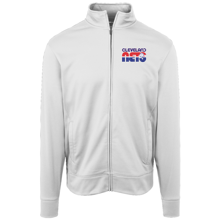 Cleveland Nets Full Zip Fleece Jacket featuring vintage WTT tennis team logo in white front view