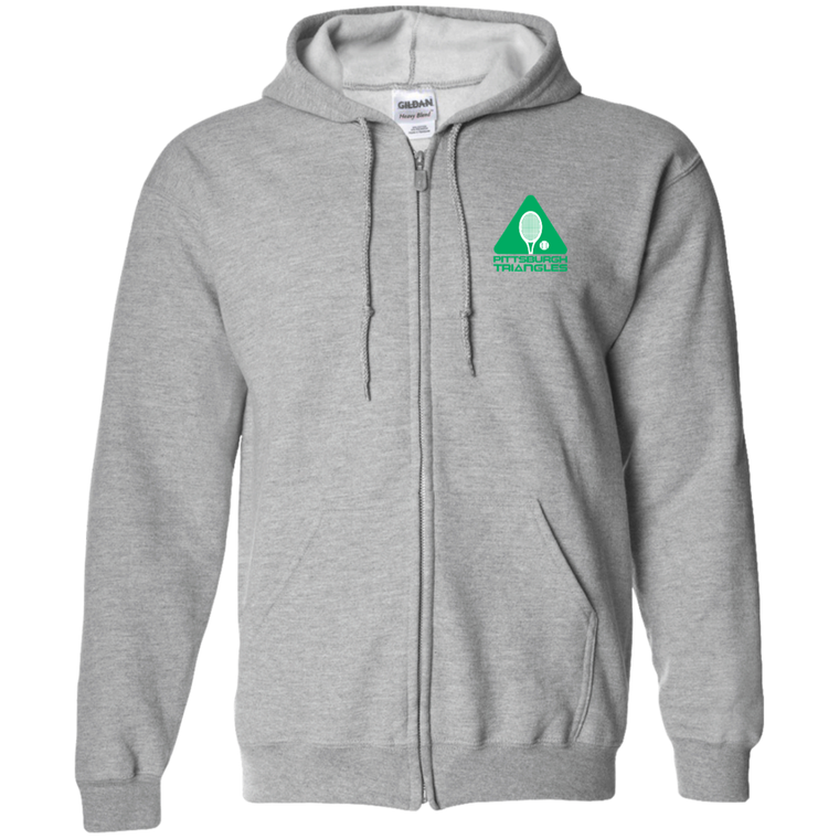 Pittsburgh Triangles Full Zip Hoodie WTT Tennis in Sport Grey Front