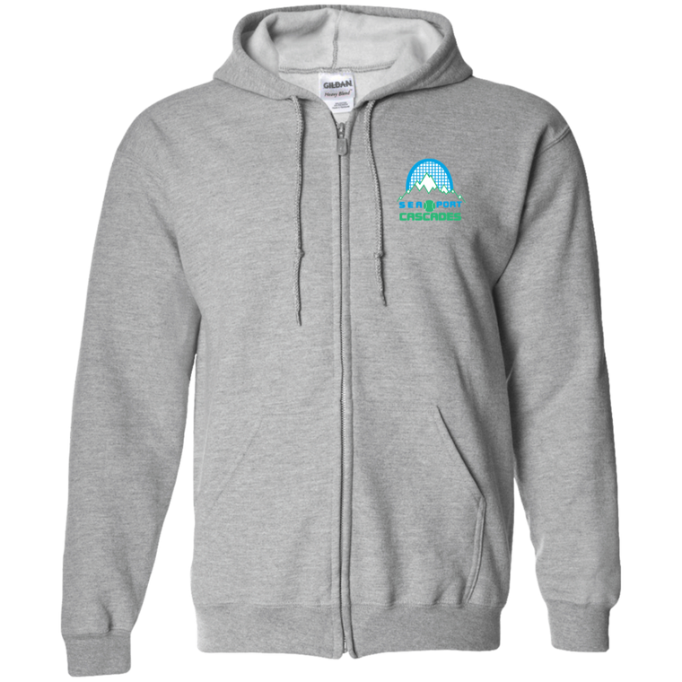 Sea Port Cascades Full Zip Hoodie WTT Tennis in Sport Grey Front