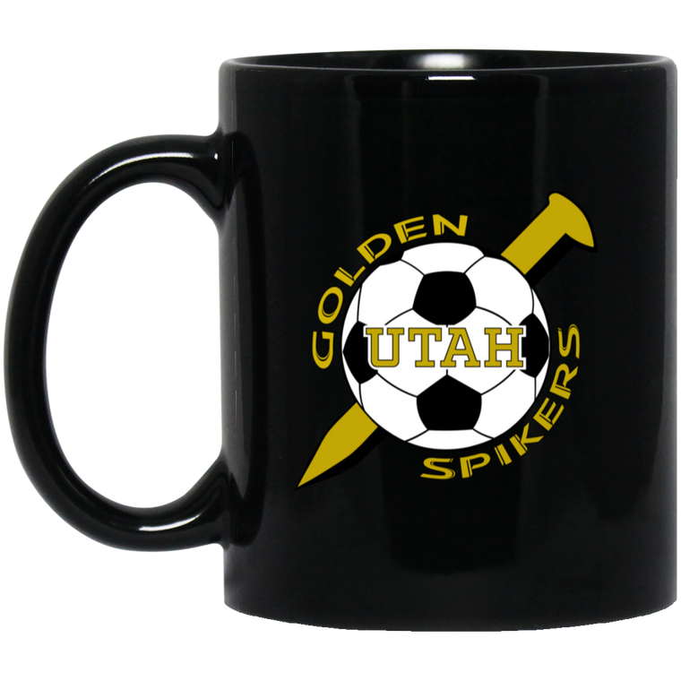 Utah Golden Spikers Mug 11oz Black Glossy Ceramic ASL Soccer