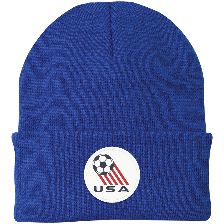 Team USA Soccer Knit Beanie Cap color Royal Blue