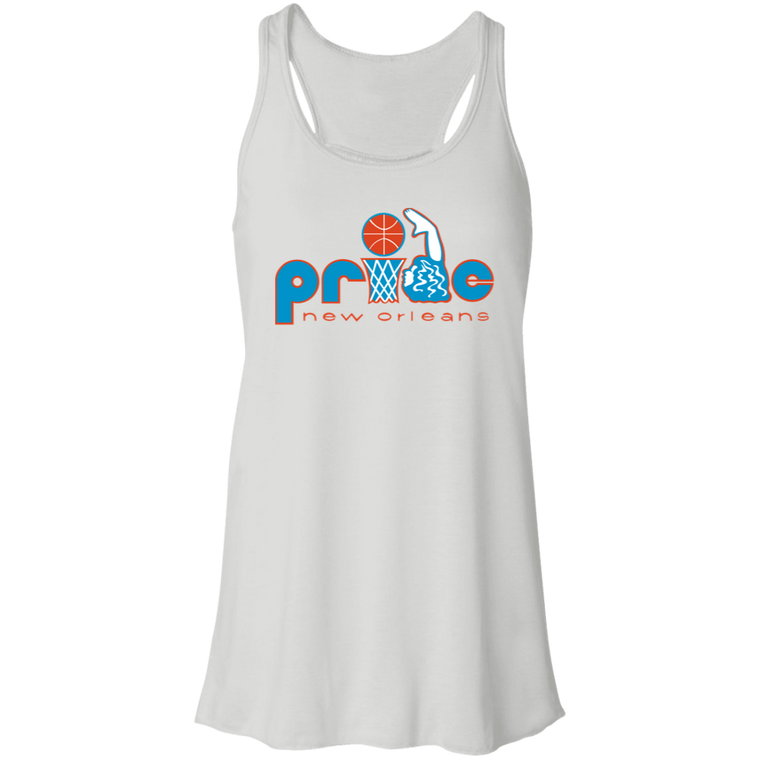New Orleans Pride Flowy Racerback Tank Top WBL Women's Basketball Team color White