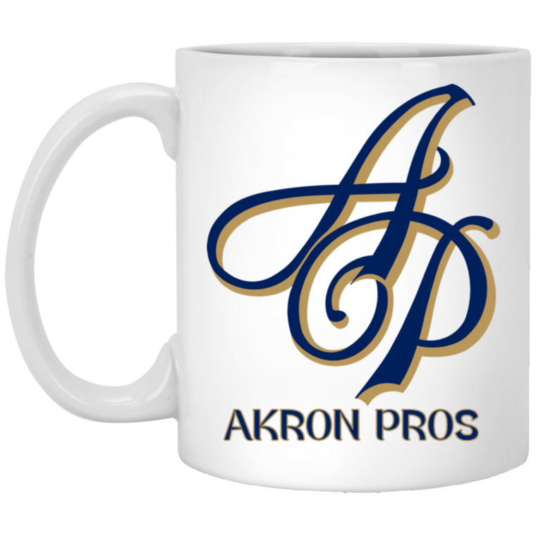 Akron Pros Mug 11 oz. White Glossy Ceramic NFL Football Team Logo