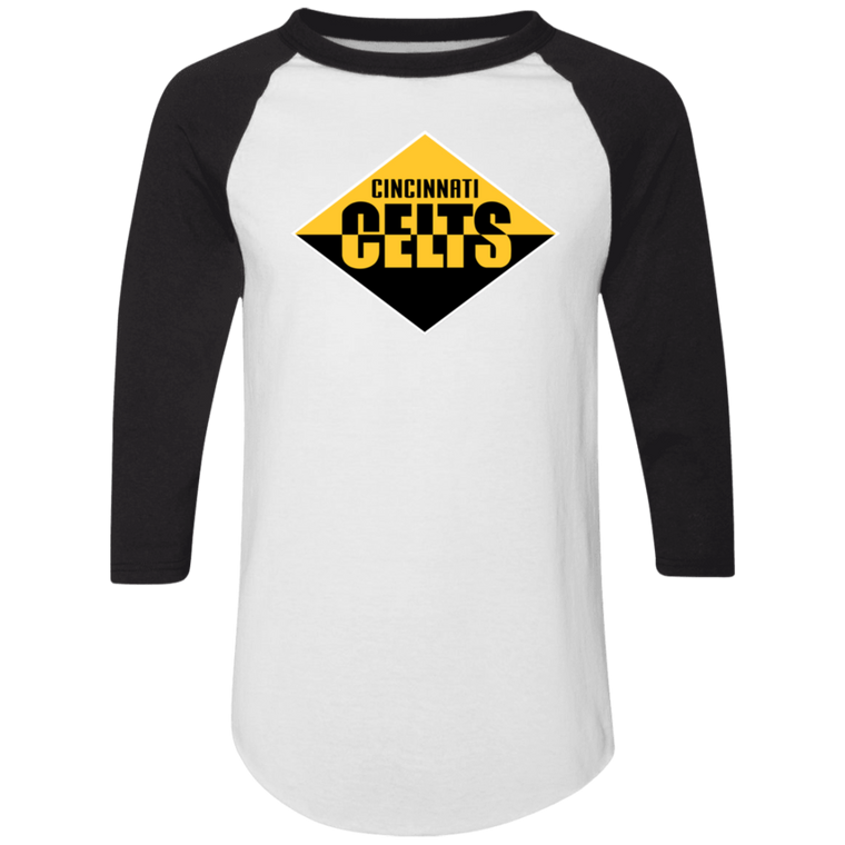 Cincinnati Celts Raglan Shirt Colorblock NFL Football Team Fan Apparel color White/Black