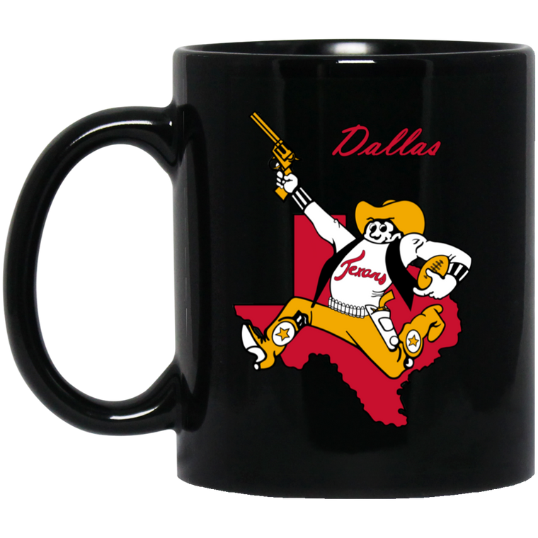 Dallas Texans Mug 11 oz. Black Glossy Ceramic NFL Football Team Drinkware