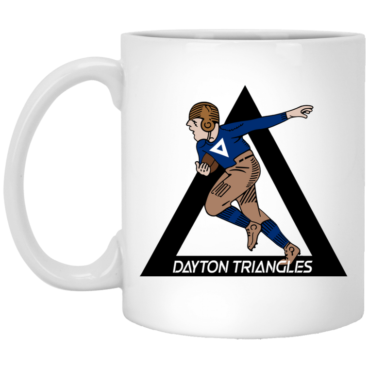Dayton Triangles Mug 11 oz. White Glossy Ceramic NFL Football Team Drinkware