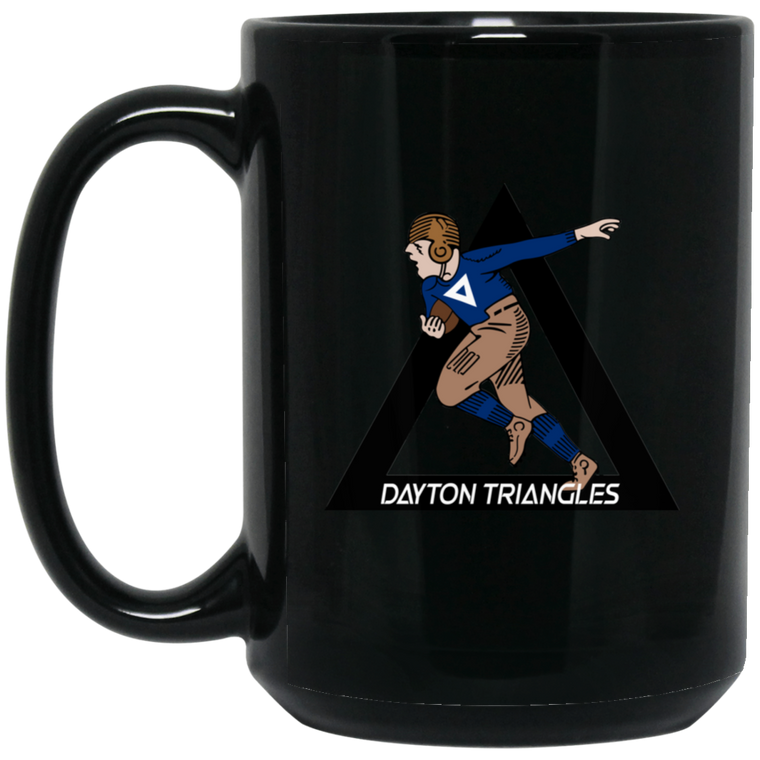 Dayton Triangles Mug 15 oz. Black Glossy Ceramic NFL Football Team Drinkware