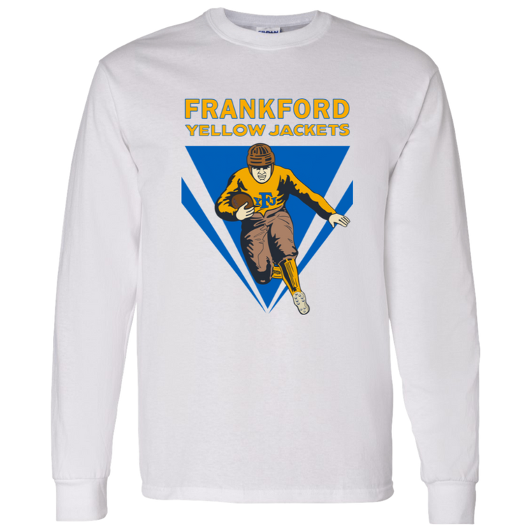 Frankford Yellow Jackets Long Sleeve Shirt Classic NFL Football Team Fan Apparel color White