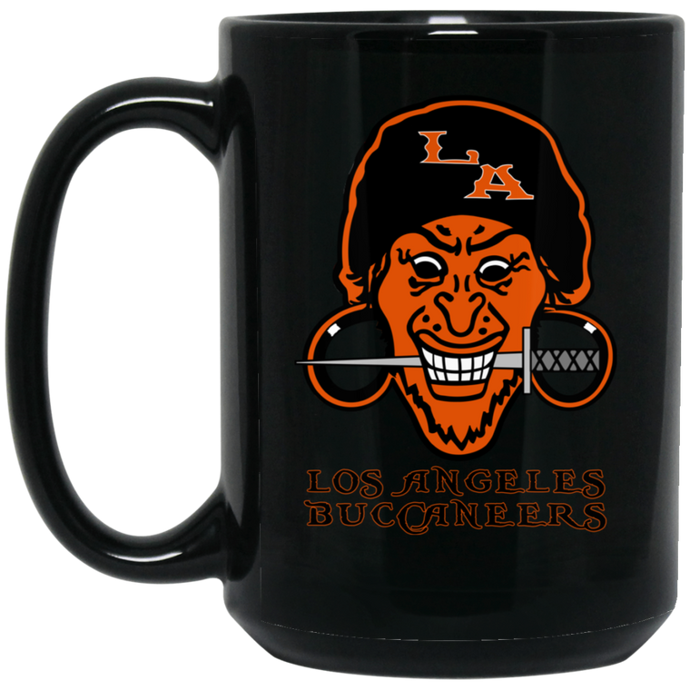 Los Angeles Buccaneers Mug 15 oz. Black Glossy Ceramic NFL Football Team Drinkware